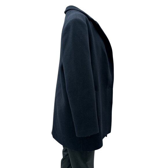 Thakoon Wool Peacoat Single Breasted Overcoat Jacket Navy Blue Women's 10 - Picture 3 of 10